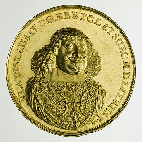 Władysław IV Waza, medal ślubny Władysława IV i Ludwiki Marii Gonzagi, proj. Sebastian Dadler, 1645, nr inw. ZKW.N.4788