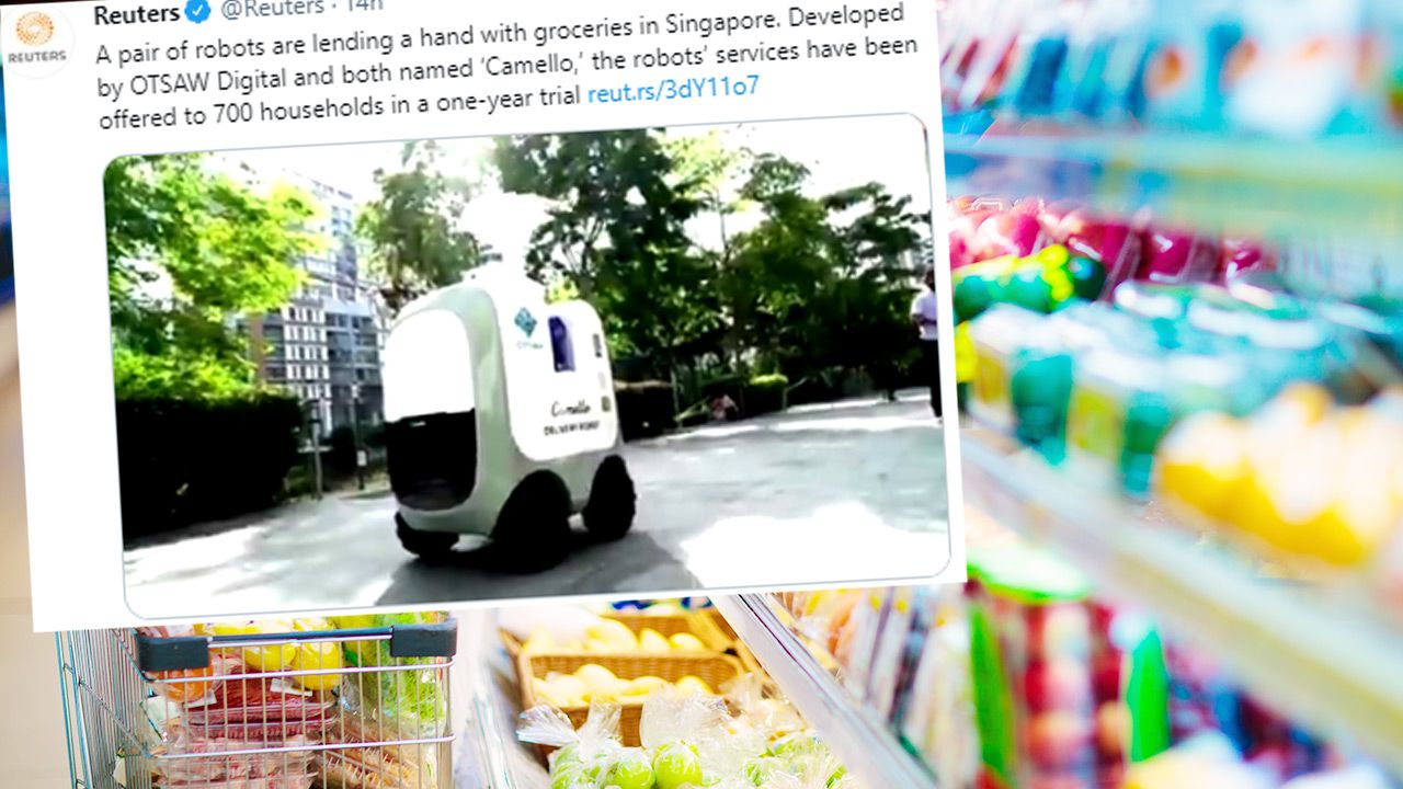 Dwa roboty dostarczają mieszkańcom Singapuru zakupy spożywcze (fot. Shutterstock; TT) Dwa roboty dostarczają mieszkańcom Singapuru zakupy spożywcze (fot. Shutterstock; TT)