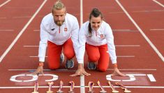 Joanna Mazur i jej przewodnik – Michał Stawicki (fot. PAP)