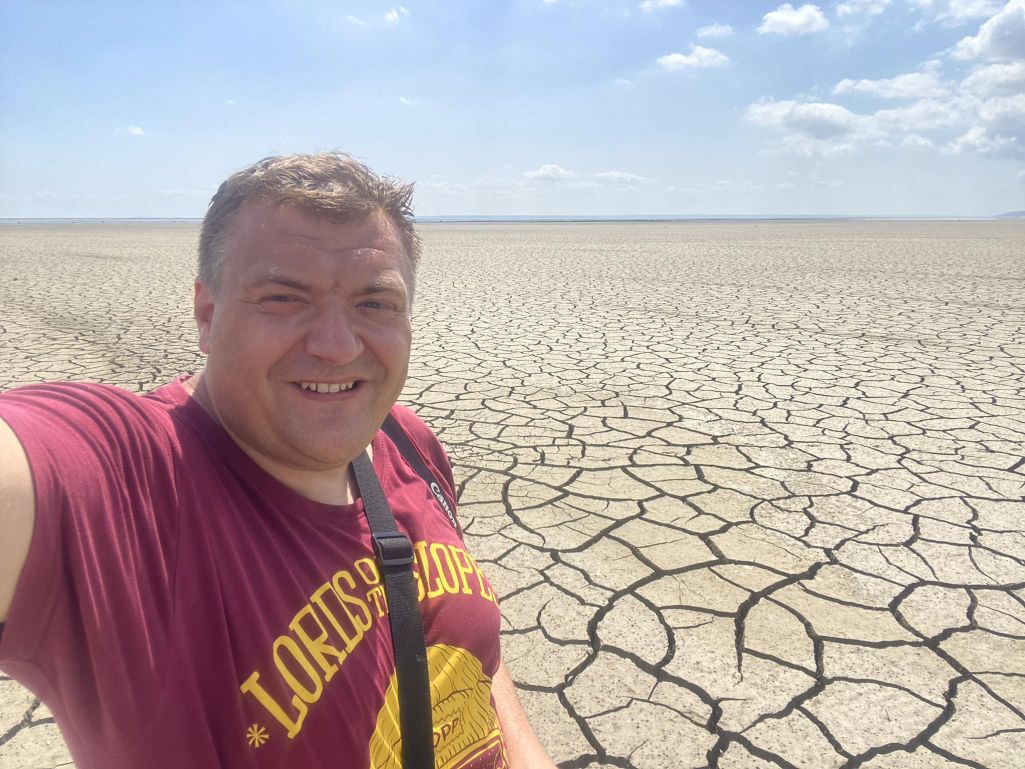 Тое, што засталося ад Кахоўскага вадасховішча. (Фота: Sky News)