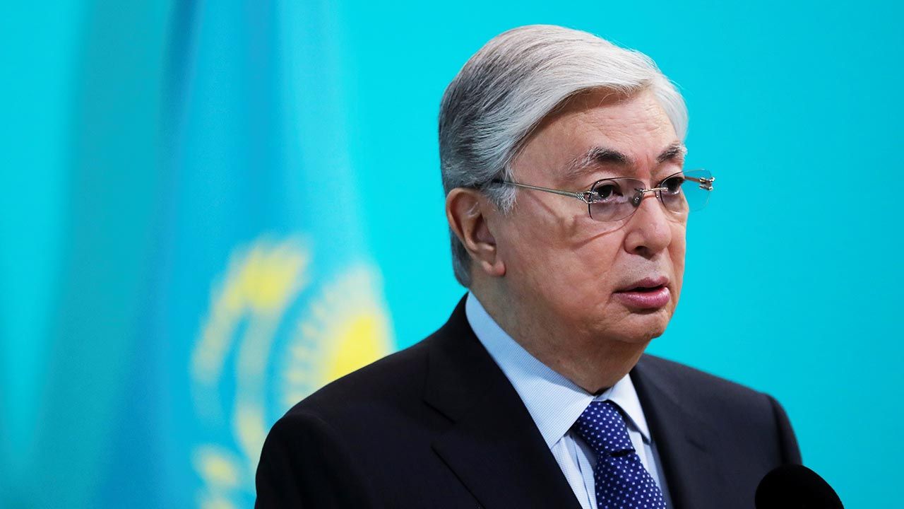 Prezydent Kazachstanu Kasim-Żomart Tokajew nie zamierza uznać niepodległości tzw. ludowych republik (fot. Forum/PAVEL MIKHEYEV)