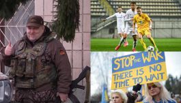 Ołeksandr Poworozniuk (L) jest prezesem Inhułecia Petrowe. Teraz broni Ukrainy przed rosyjską agresją