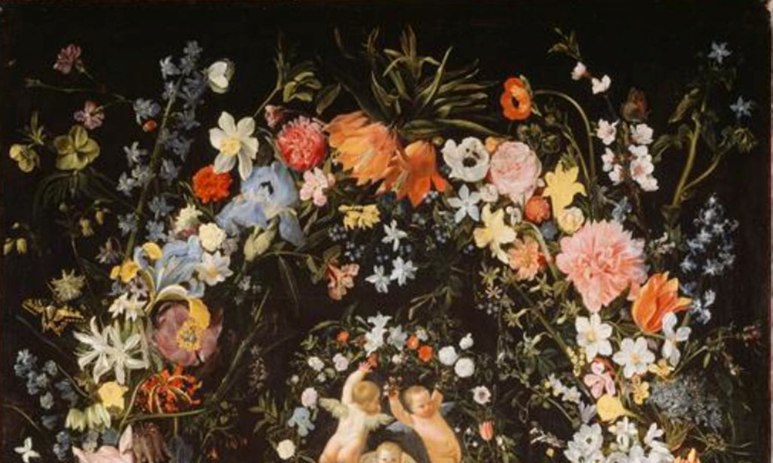 „Tryumf Amora” pędzla flamandzkiego barokowego malarza i jezuity Daniela Seghersa. Fot. http://www.photo.rmn.fr/archive/89-002387-2C6NU0HS1JRS.html/Wikimedia