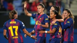 Piłkarki Barcelony odniosły kolejne zwycięstwo w Lidze Mistrzyń (fot. Getty Images) Piłkarki Barcelony celebrujące zdobycie bramki w zwycięskim meczu Ligi Mistrzyń z OH Leuven, którym przedłużyły znakomitą passę w tych rozgrywkach (fot. Getty Images)