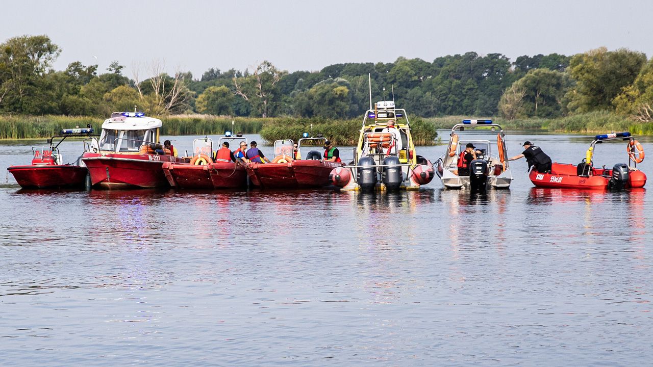 Strażacy wciąż wyławiają martwe ryby na Odrze w Szczecinie (fot.  PAP/Jerzy Muszyński)