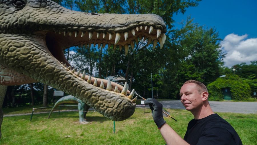 Dinozaury w Siemianowicach Śląskich odnowione. Fot. UM Siemianowice Śląskie