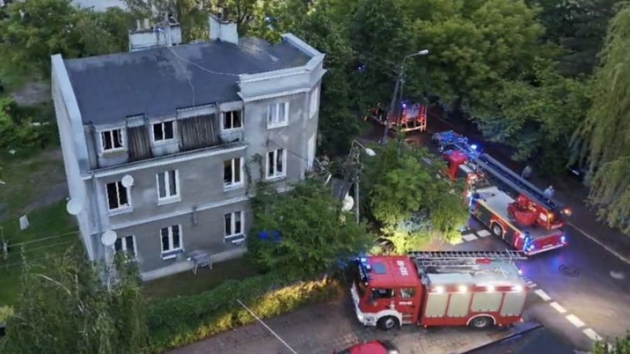 Pożarł w Piastowie / fot. Tomasz Zieliński, TVP3 Warszawa