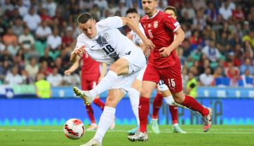 Zan Celar w meczu Słowenia - Serbia (fot. Getty)