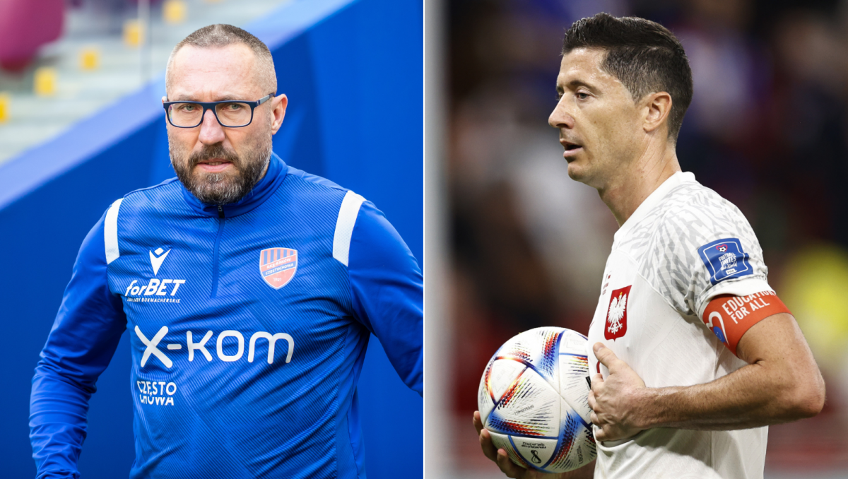 Marek Papszun i Robert Lewandowski (fot. PAP).