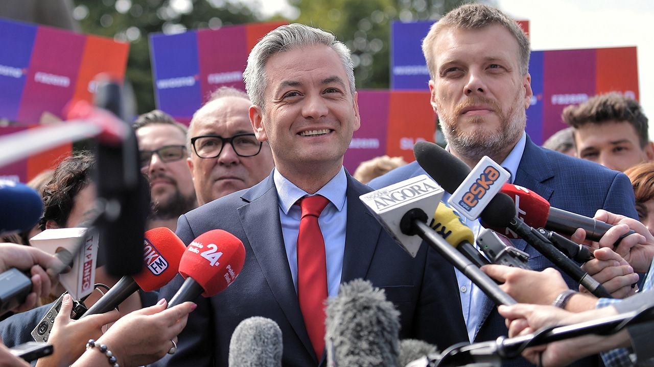 Niewystawienie lidera Wiosny w wyborach do Sejmu jest związane z wyborami prezydenckimi – powiedział Adrian Zandberg (fot. PAP/Marcin Obara) Niewystawienie lidera Wiosny w wyborach do Sejmu jest związane z wyborami prezydenckimi – powiedział Adrian Zandberg (fot. PAP/Marcin Obara)