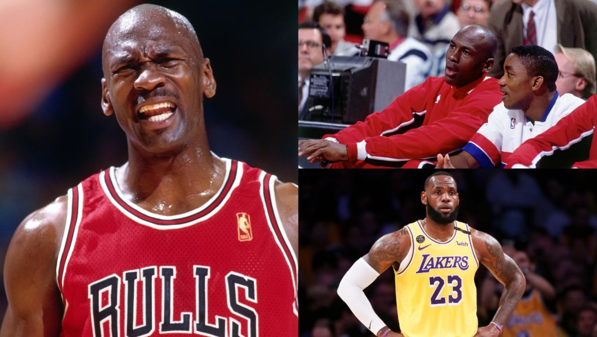 Michael Jordan, Isiah Thomas i LeBron James (fot. Getty Images)