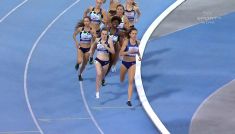 Sofia Ennaoui na finiszu biegu na 800 metrów (fot. TVP)