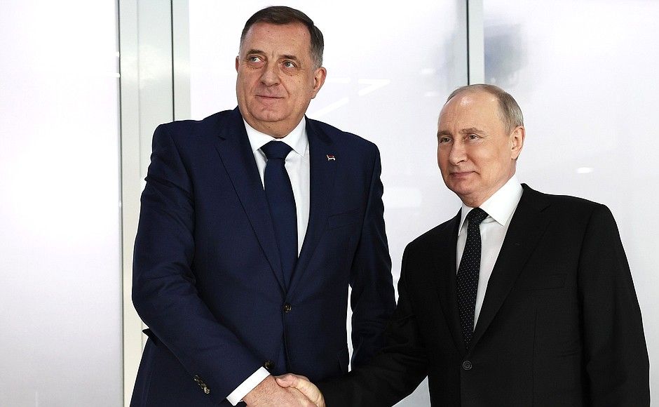 Сустрэча Міларада Додыка з Уладзімірам Пуціным 21 лютага 2024 г. (Фота: Kremlin.ru)