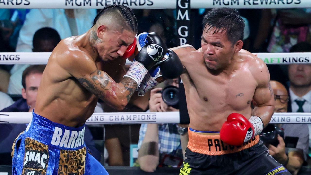 W lipcu 2025 roku Manny Pacquiao wrócił do ringu po czteroletniej przerwie. Walka z Mario Barriosem zakończyła się remisem (fot. Getty Images)