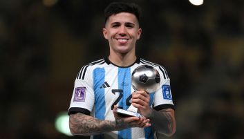 Enzo Fernandez (fot. Getty). Enzo Fernandez, Lionel Messi i Emiliano Martinez (fot. Getty).