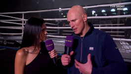 Krzysztof Włodarczyk powrócił do ringu po operacji kardiologicznej i w wywiadzie z Sylwią Dekiert opowiedział o swoim stanie zdrowia (fot. TVP Sport)