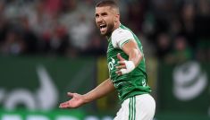 Łukasz Zwoliński strzelił gola, ale Lechia przegrała z Rapidem (fot. PAP)
