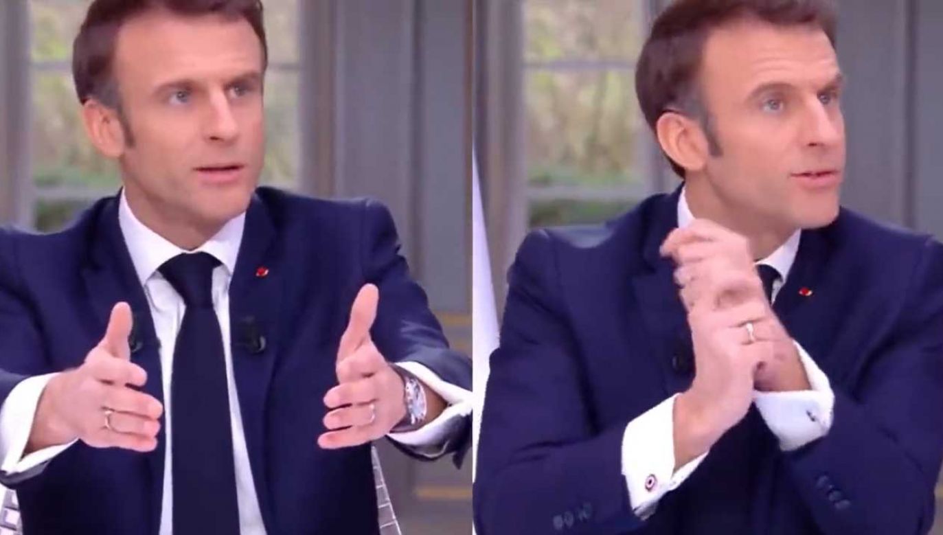 Emmanuel Macron w jednej chwili ma zegarek, a po chwili już nie (fot. Twitter)