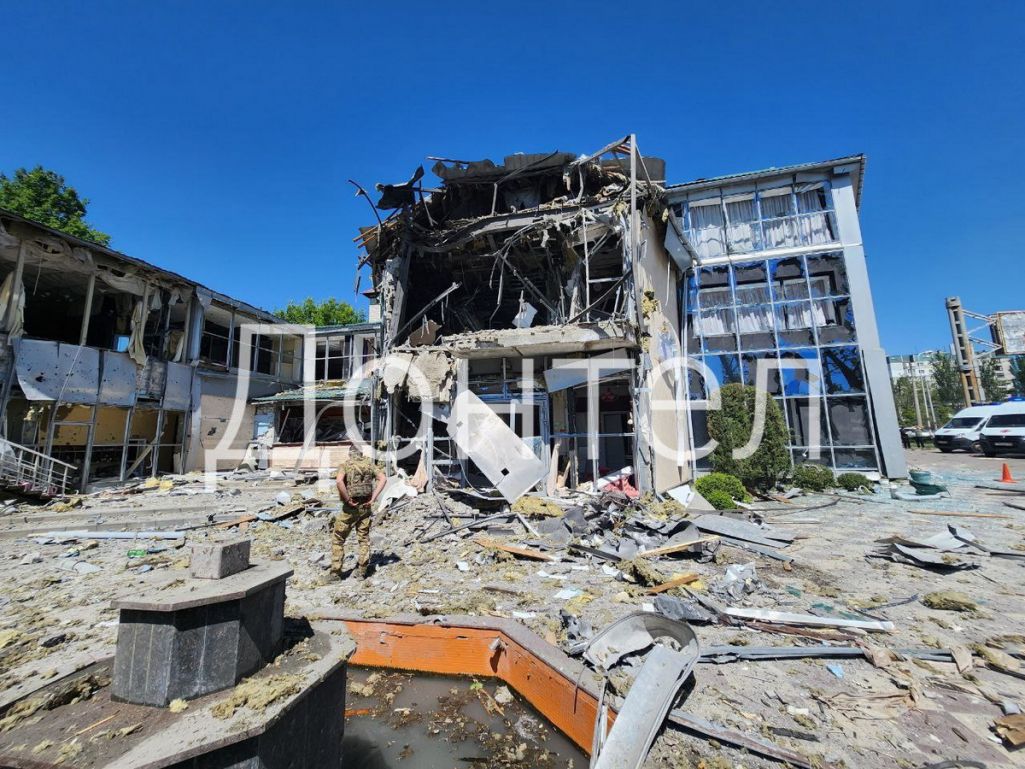 Наступствы ўдару па Данецку, 11 траўня 2024 года. (Фота: dontel / Telegram)