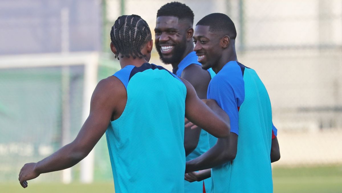 Samuel Umtiti (w środku) przeniósł się do Włoch (fot. Getty). Samuel Umtiti (w środku) przeniósł się do Włoch (fot. Getty).