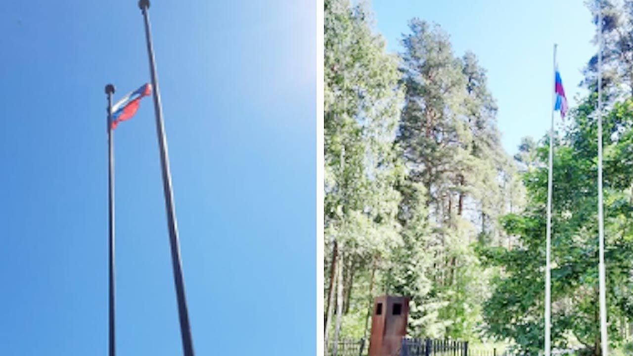 Polski konsul w Smoleńsku potwierdził fakt zdjęcia polskiej flagi z memoriału w Katyniu (fot. Telegram)
