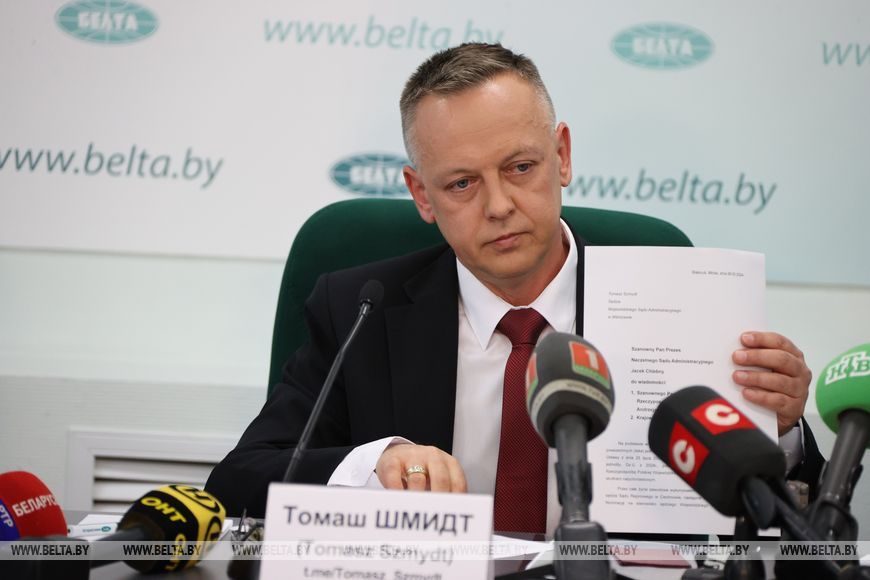 Польскі суддзя Томаш Шмыт, які папрасіў палітычнага прытулку ў Беларусі. 6 траўня 2024 года. Менск, Беларусь. (Фота: БелТА)