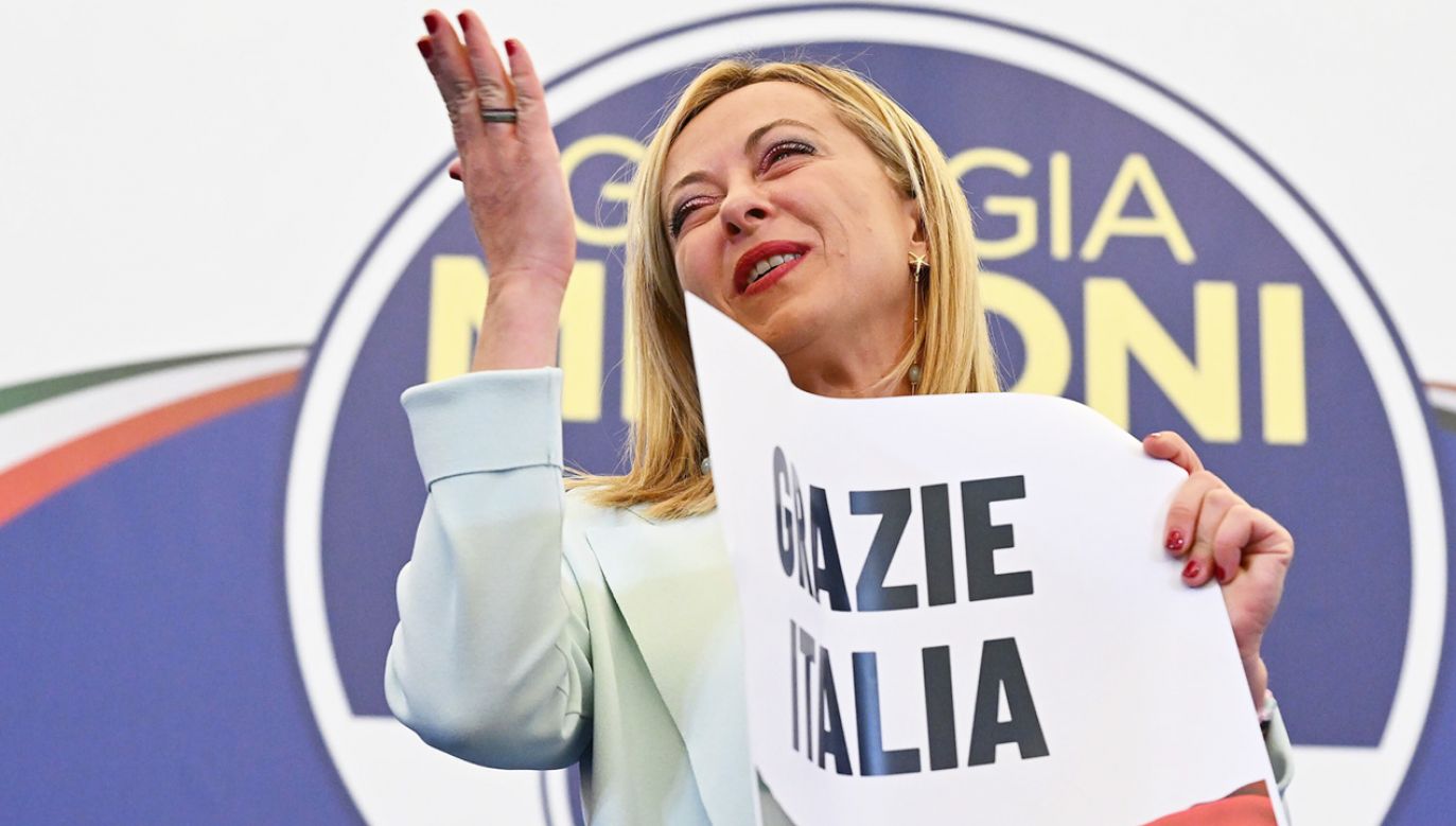 Przewodnicząca partii Bracia Włosi, Giorgia Meloni (fot. PAP/EPA/ETTORE FERRARI)