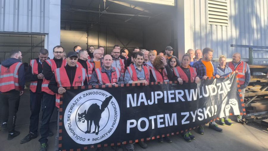 Gniezno: strajk w firmie Jeremias (fot. OZZ Inicjatywa Pracownicza Jeremias/Facebook)