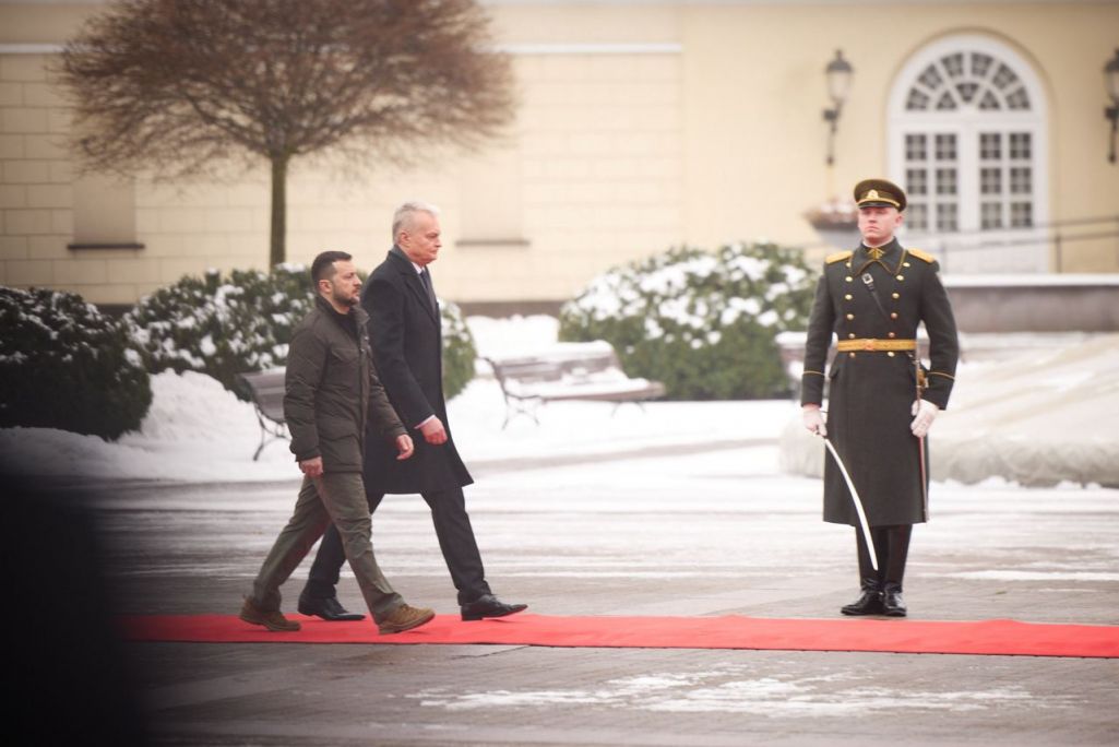 Уладзімір Зяленскі з прэзідэнтам Літвы Гітанасам Наўседам. 10 студзеня 2024 года. Вільня, Літва. (Фота: Zelenskiy / Official / Telegram)