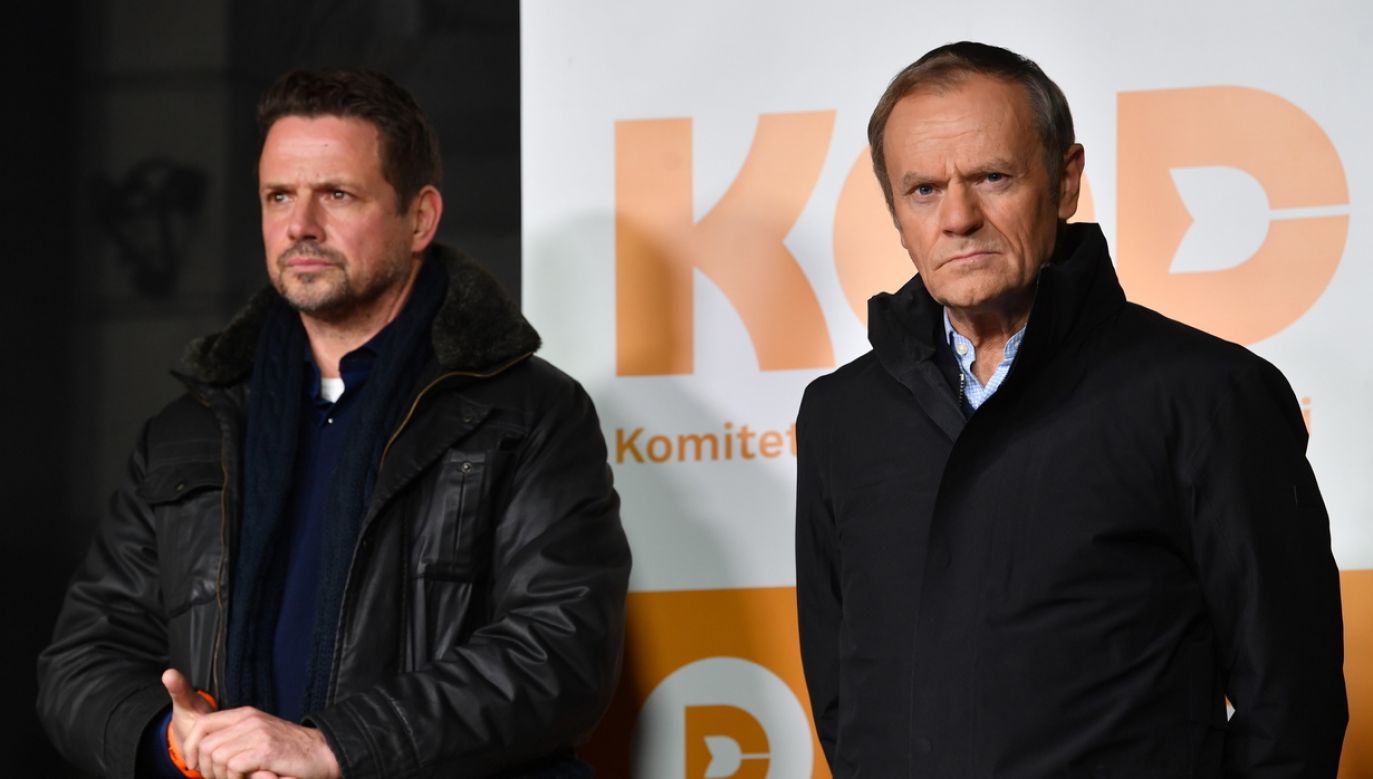 Rafał Trzaskowski i Donald Tusk (fot. PAP/Radek Pietruszka)
