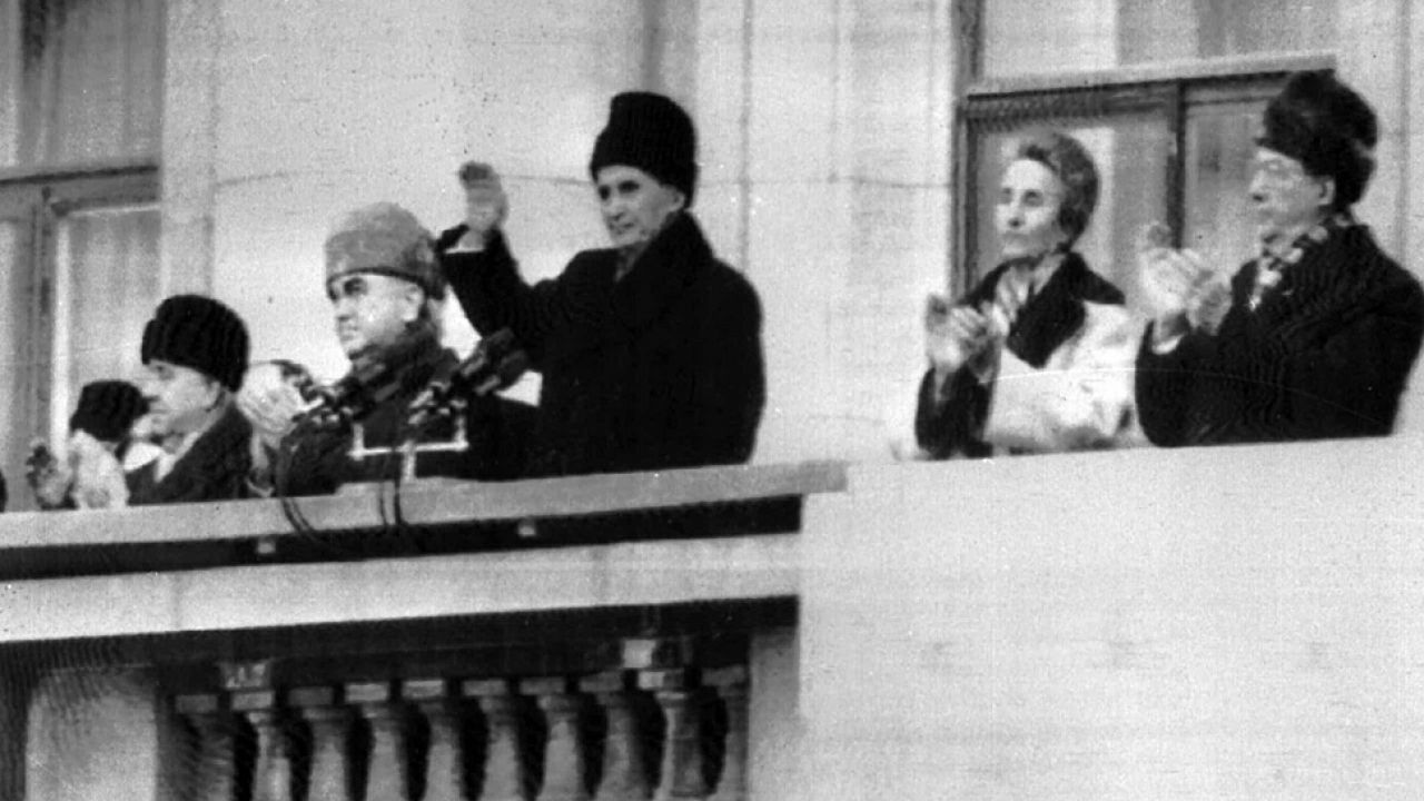 22 grudnia 1989 roku, ostatnie przemówienie Nicolae Ceaușescu, za trzy dni zginie (fot. arch.PAP/CTK)
