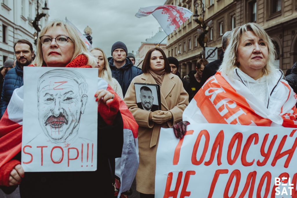 Марш беларусаў супраць бязвыбараў у Варшаве, Польшча. 26 студзеня 2025 года. Фота: Белсат