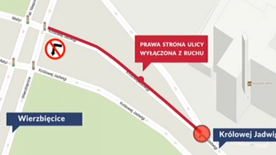 Utrudnienia na skrzyżowaniu w Poznaniu