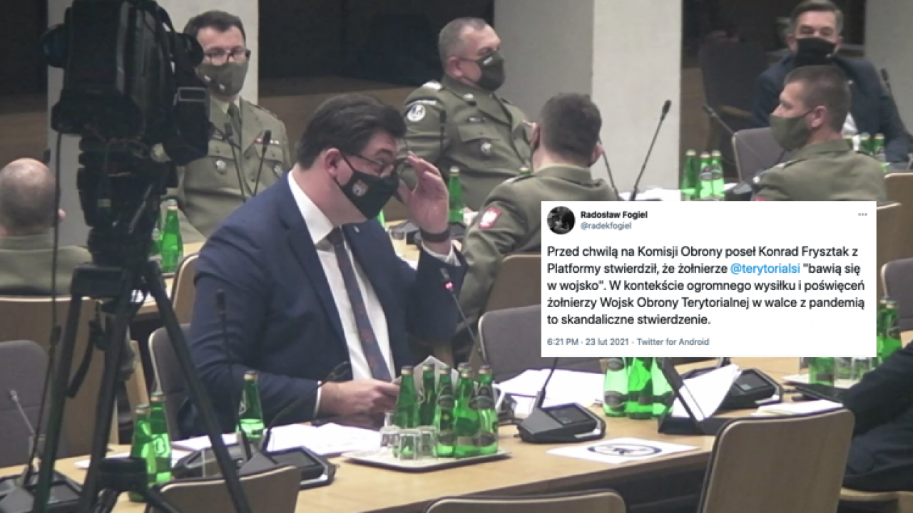 Konrad Frysztak na posiedzeniu komisji obrony narodowej (fot. sejm.gov)