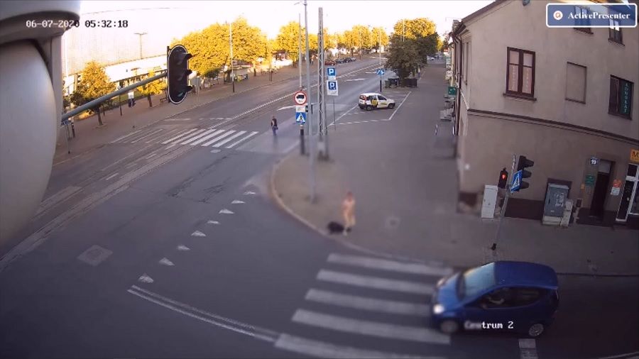 Zdjął ubranie i nago biegał po przejściu dla pieszych w centrum Pabianic            