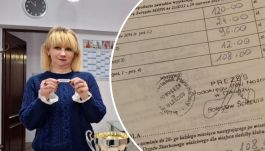 Joanna Ściepura i dokument podpisany przez nieżyjącego prezesa (fot. Podokręg Olkusz / TVP)