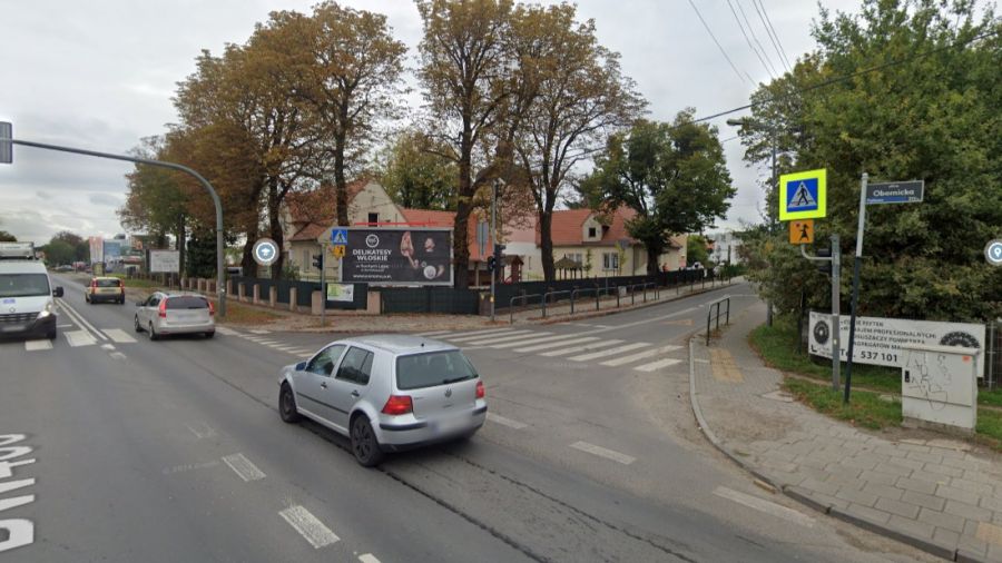 Poznań - budowa sieci na ul. Obornickiej, utrudnienia (fot. UM Poznań/Google Maps)