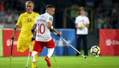 Bartosz Łastowski w meczu Polska – Ukraina na mistrzostwach Europy w amp futbolu (fot. PAP/Łukasz Gągulski)