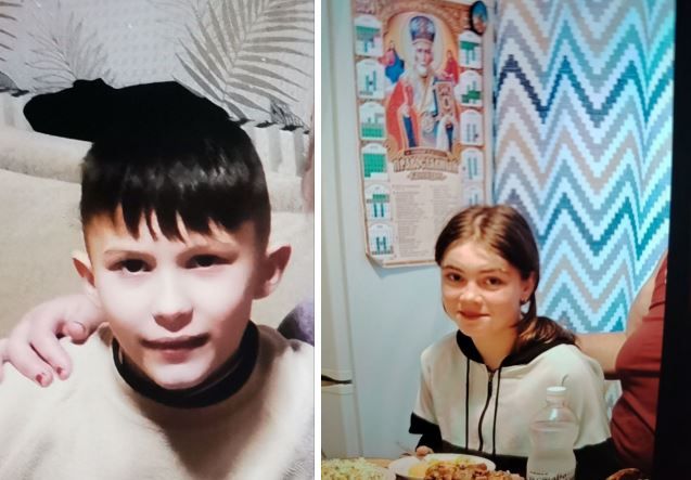 Хлопчык і дзяўчынка, якіх шукалі ў Горацкім раёне. (Крыніца: Обратная сторона / Telegram)