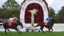 Kieran Shoemark (z prawej) wygrał tegoroczną Wielką Warszawską (fot. PAP)