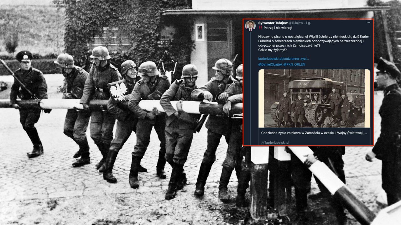 Niemieccy żołnierze w czasie II wojny światowej (fot. PAP/Reprodukcja, twitter.com/Tulajew) Niemieccy żołnierze w czasie II wojny światowej (fot. PAP/Reprodukcja, twitter.com/Tulajew)