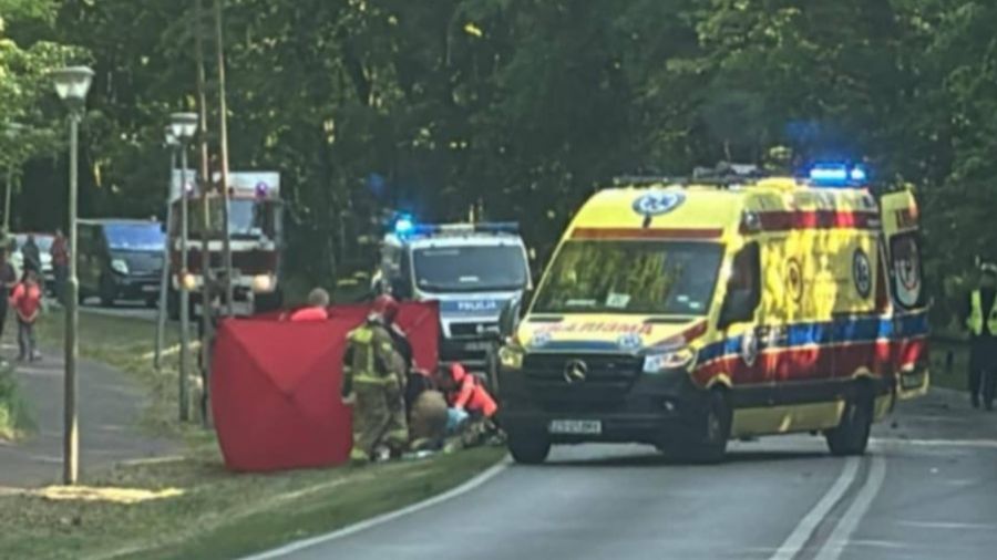 Tragedia przed Pilchowem. Nie żyje motocyklista (źródło: A. Wójcik)