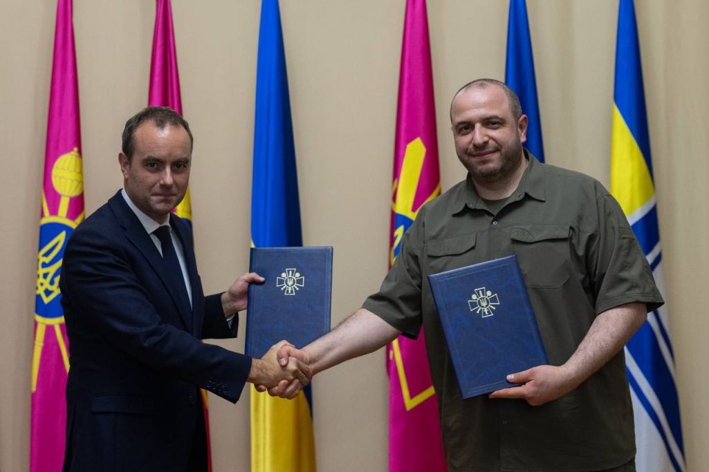 Міністр абароны Францыі Сэбаст’ен Лекарню і міністр абароны Украіны Рустэм Умераў. (Фота: ministry_of_defense_ua / Telegram)
