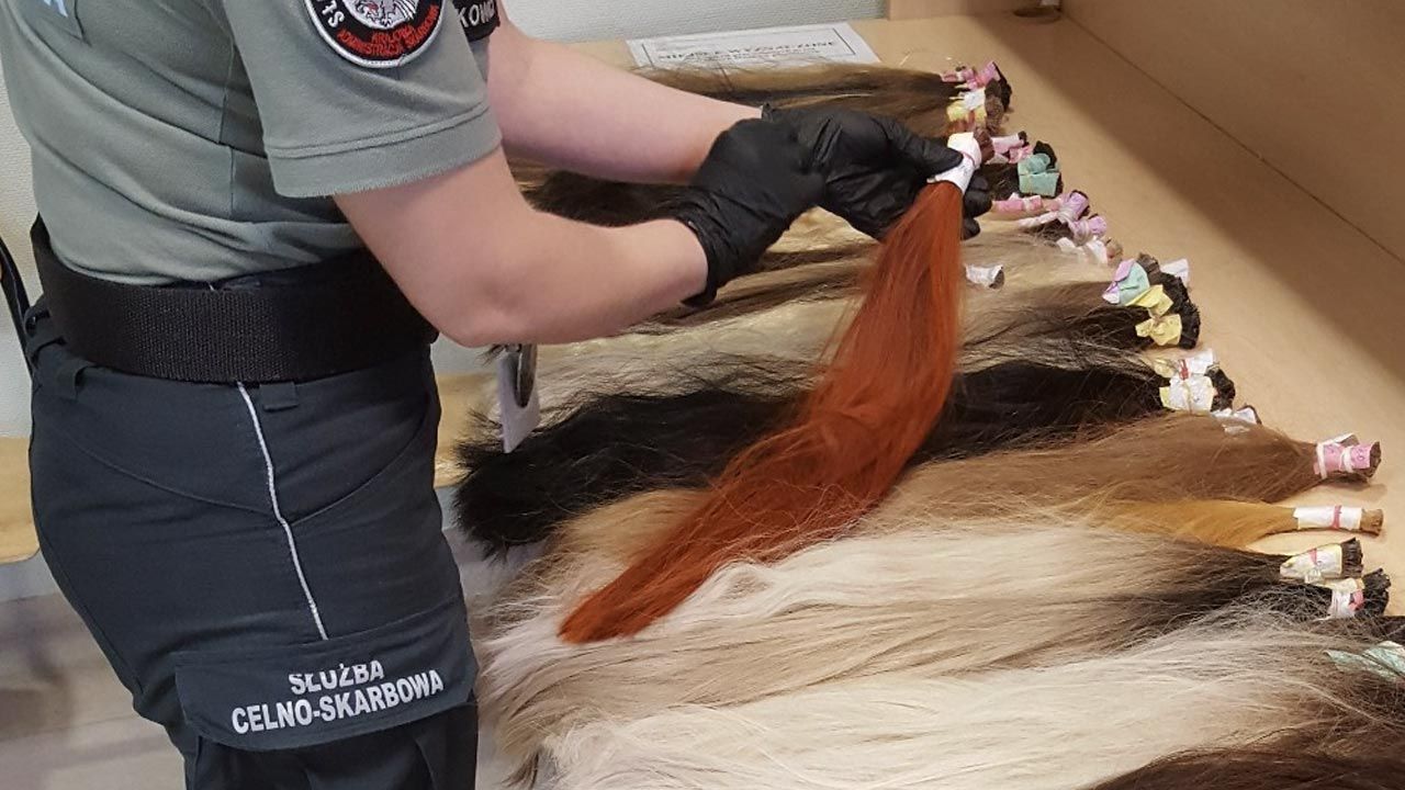 Pukle o różnych kolorach i długościach ważyły prawie 5 kg (fot. KAS) Pukle o różnych kolorach i długościach ważyły prawie 5 kg (fot. KAS)