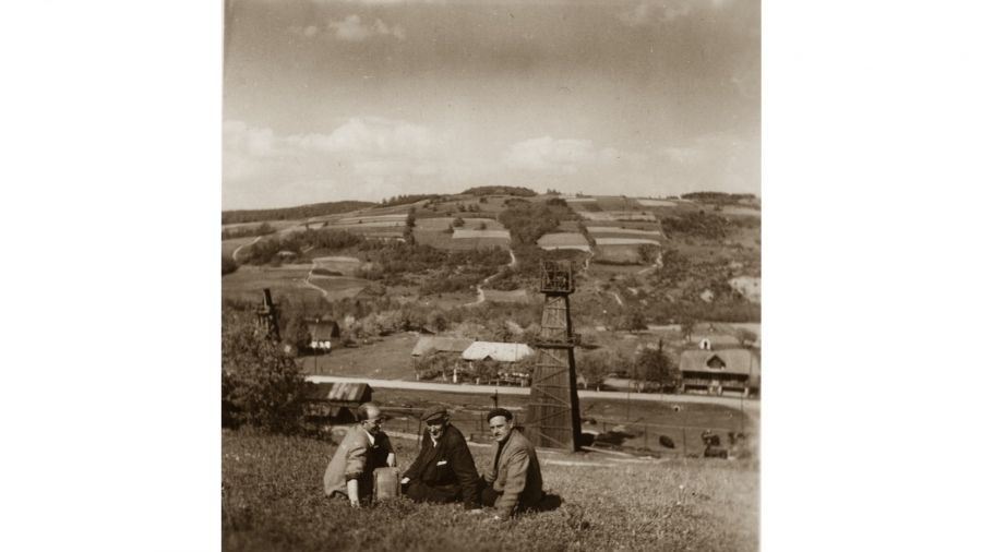 Kopalnia w Sękowej - pole Barbaraj, 1955 rok. Fot. archiwum Andrzeja Drzymały