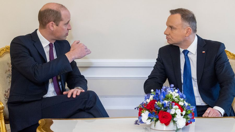 Książę William i prezydent Andrzej Duda (fot. Ian Vogler - Pool/Getty Images)