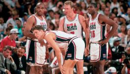 Gwiazdy amerykańskiego basketu na igrzyskach 1992 (fot. Getty)