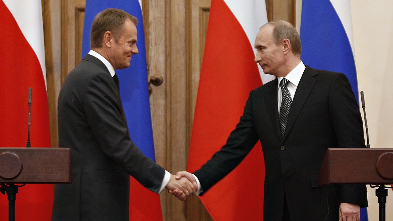 Donald Tusk i Władimir Putin (fot. Jerzy Dudek / Forum)