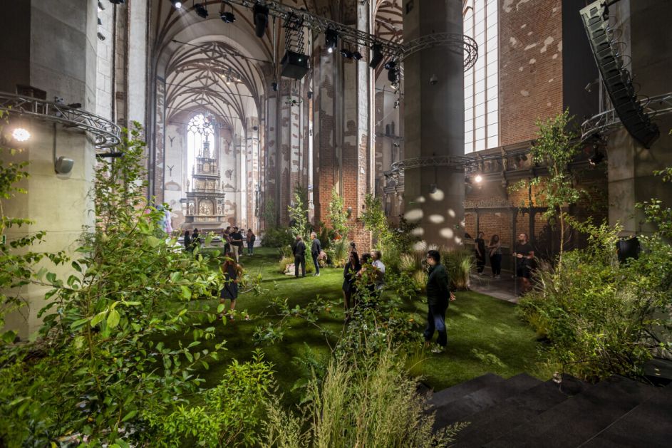 Unique project turns historic Gdańsk church into forested fantasy