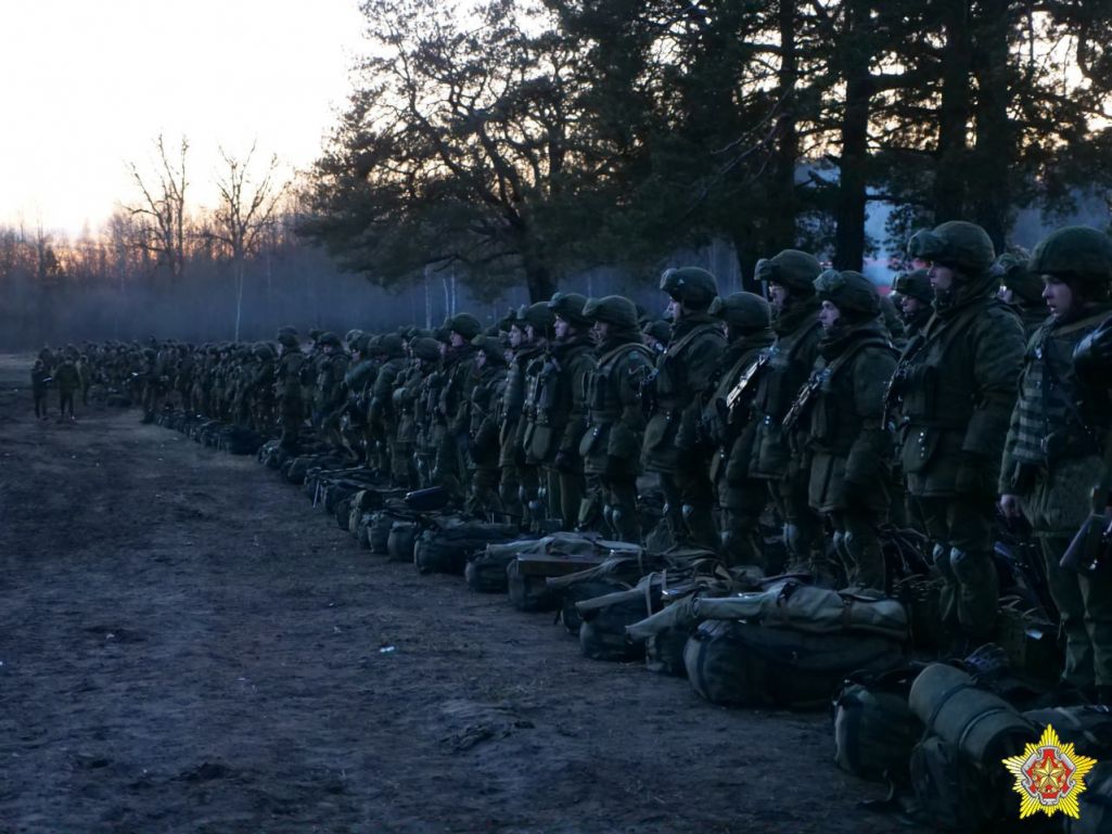 Правяранне баявой гатовасці воінскіх частак Узброеных сілаў Рэспублікі Беларусь. 12 сакавіка 2024 года. (Фота: Министерство обороны Республики Беларусь / Telegram)